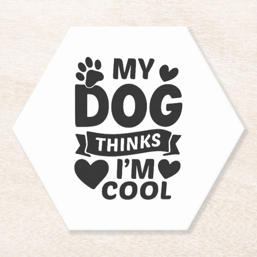 Mijn hond vindt mij cool kartonnen onderzetters (Voorkant)