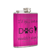 Mijn hond zou het niet laten flesje - magenta heupfles (Rechts)