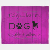 Mijn hond zou het niet toestaan, Paars. Fleece Deken (Voorkant (Horizontaal))