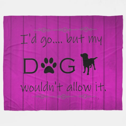 Mijn hond zou het niet toestaan, Paars. Fleece Deken (Voorkant (Horizontaal))