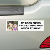 MIJN HONDEN DRUKSPIFFIER DAN UW HONORSTUDENT BUMPERSTICKER (Op auto)