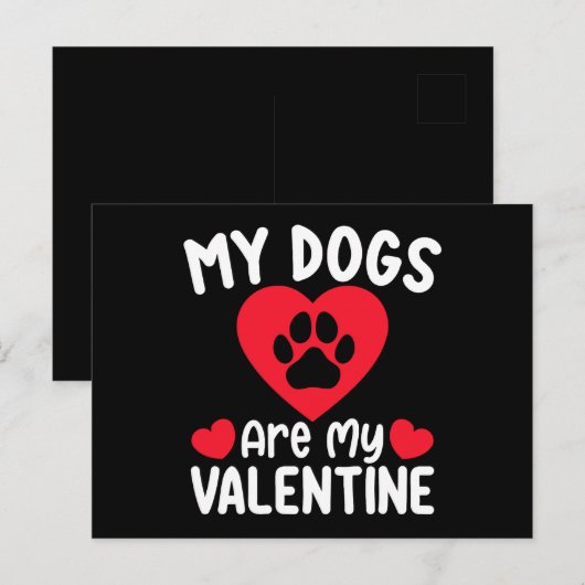 Mijn honden zijn mijn valentijnsdag grappige huisd briefkaart (Voorkant / Achterkant)