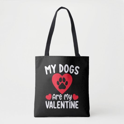 Mijn honden zijn mijn valentijnsdag grappige huisd tote bag (Voorkant)