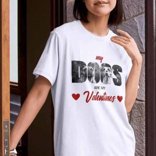 Mijn honden zijn mijn Valentijnse custom zwart wit T-shirt