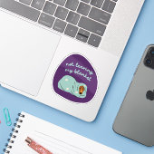 Mijn hondenillustratie niet paars laten sticker (Laptop met iPhone)