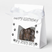 Mijn hond's verjaardagskist bedankdoosjes (Voorkant Zijde)