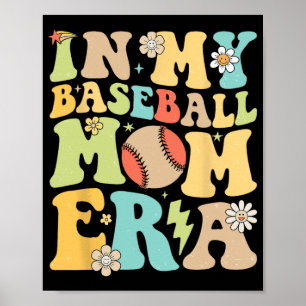 Mijn honkbal mam era grappig honkbal mama moeders poster