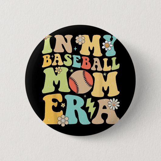 Mijn honkbal mam era grappig honkbal mama moeders  ronde button 5,7 cm (Voorkant)