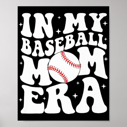 Mijn honkbalmoeder tijdperk Honkbal Mama wedstrijd Poster (Voorkant)
