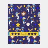 Mijn honkbalteam Kinder Blue Gold Fleece Deken (Voorkant)