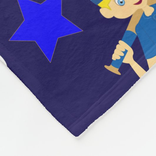 Mijn honkbalteam Kinder Blue Gold Fleece Deken (Hoek)