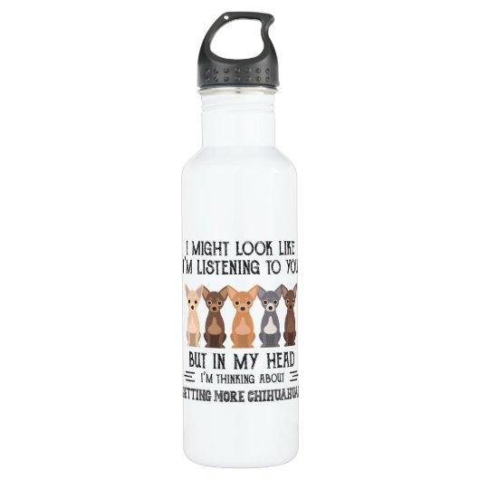 Mijn hoofd denk ik aan meer Chihuahuas. Waterfles (Voorkant)