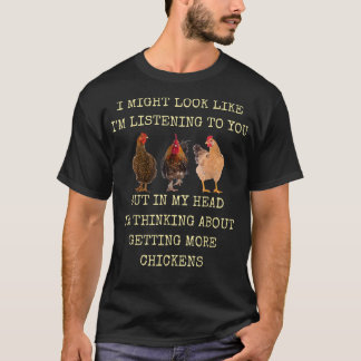 Mijn hoofd denkt na over meer kippen t-shirt