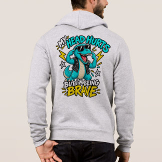 Mijn Hoofd Doet Pijn Maar Ik Ben Dapper Funny Rock Hoodie