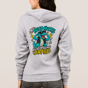 Mijn Hoofd Doet Pijn Maar Ik Ben Dapper Funny Rock Hoodie