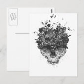 Mijn hoofd is een oerwoud (zwart-wit) briefkaart (Voorkant / Achterkant)