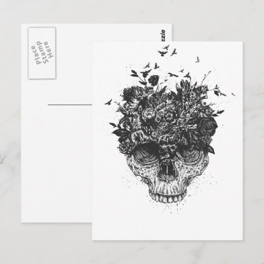 Mijn hoofd is een oerwoud (zwart-wit) briefkaart (Voorkant / Achterkant)