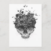 Mijn hoofd is een oerwoud (zwart-wit) briefkaart (Voorkant)