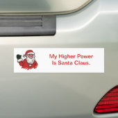 Mijn hoogste kracht is de kerstman bumpersticker (Op auto)