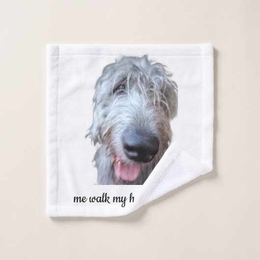 Mijn Hoooooman Ierse Wolfshond washandje (Wasdoekje)