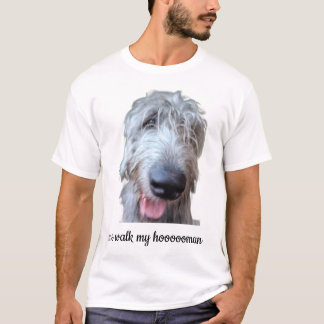 Mijn Hooooomans Wandelen Funny Ierse Wolfshond T-S T-shirt