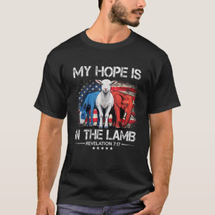 Mijn hoop is in de Lamb Elephant Donkey USA Funny T-shirt