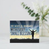 "Mijn hoop is vernieuwd" Motivatie Affirmatie Briefkaart (Staand voorkant)