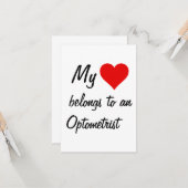 Mijn hoort bij een optometrist kaart (Voorkant / Achterkant in situ)
