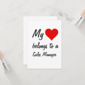 Mijn hoort bij een verkoopmanager kaart (Voorkant / Achterkant in situ)