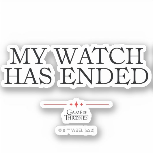 Mijn horloge is afgelopen sticker (Voorkant)