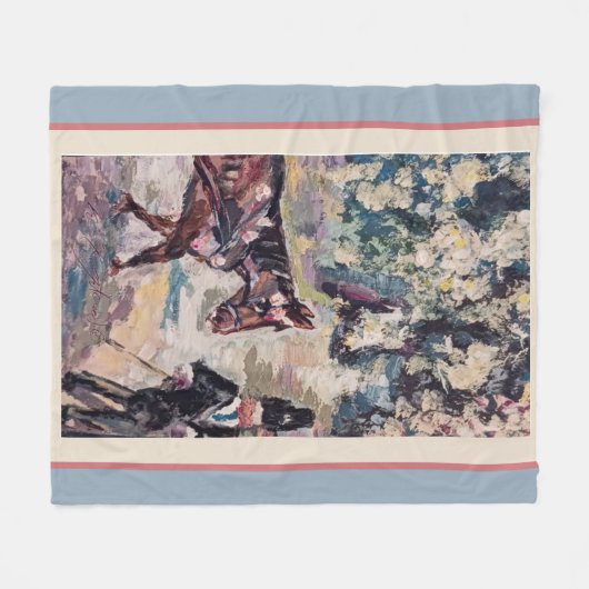 Mijn Horsey Renoir stijl Fleece Deken (Voorkant (Horizontaal))