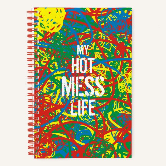 Mijn Hot Mess Life Colorful Crazy Scribbles Abstra Notitieboek (Voorkant)
