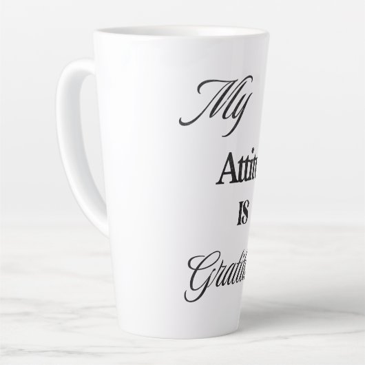 Mijn houding is dankbaarheid latte Mok (Linkerhoek)