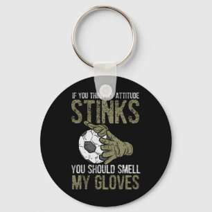 Mijn houding stinkt handschoenen voetbal voetballe sleutelhanger
