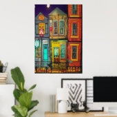 Mijn huis in de stad | AI Art Poster (Thuiskantoor)