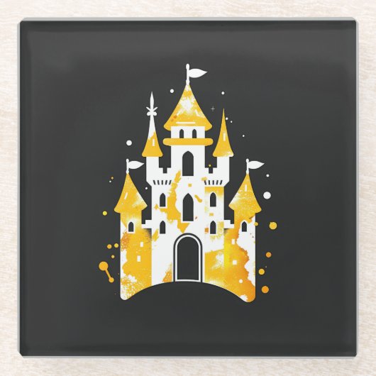 Mijn huis is mijn kasteel glazen onderzetter (Voorkant)