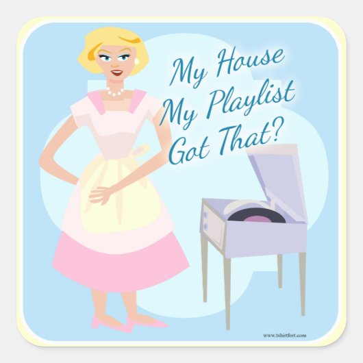 Mijn huis Mijn afspeellijst Vierkante Sticker (Voorkant)