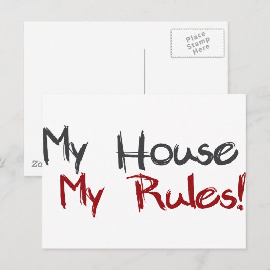 Mijn huis Mijn regels Briefkaart (Voorkant / Achterkant)