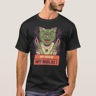Mijn huis Mijn regels citeren gewapende hond T-shirt