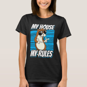 Mijn Huis mijn regels kat met zonnebrillen T-shirt