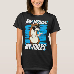 Mijn Huis mijn regels kat met zonnebrillen T-shirt