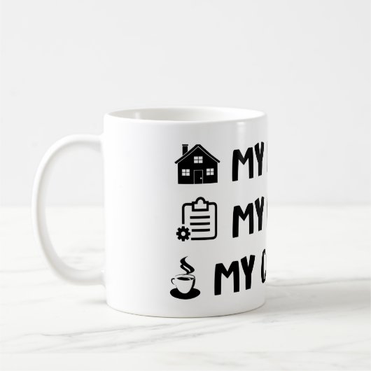 Mijn huis Mijn regels Mijn koffie-Mok cadeau Koffiemok (Links)