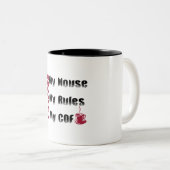 Mijn huis Mijn regels Mijn koffie Tweekleurige Koffiemok (Voorkant rechts)