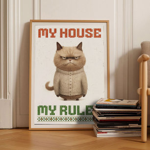 Mijn huis mijn regels poster huisdecoratie, meisje