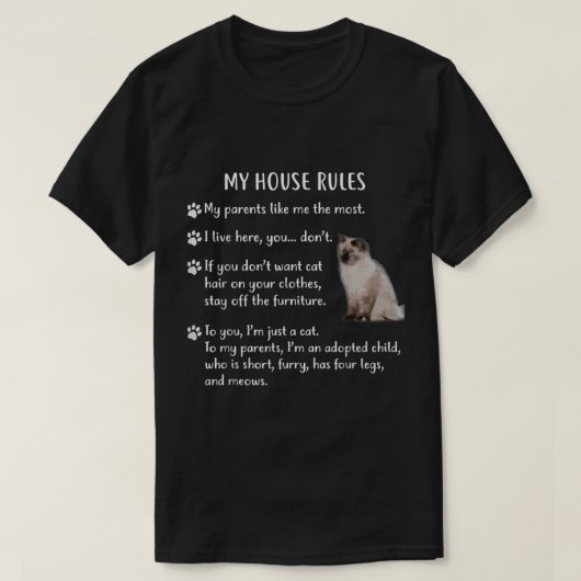 Mijn huis regelt het Shirt Ragdoll Cat Tee Shirt (Design voorkant)