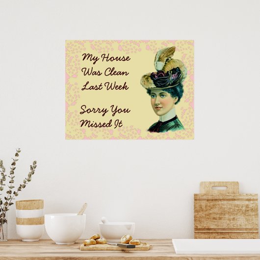 Mijn huis was vorige week schoon poster (Keuken)