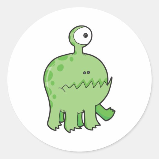 mijn huisdier cyclops monster groen ronde sticker (Voorkant)
