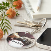 Mijn huisdier is alleen thuis foto-sleutelhanger sleutelhanger (Voorkant Rechts)