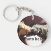 Mijn huisdier is alleen thuis foto-sleutelhanger sleutelhanger (Voorkant)