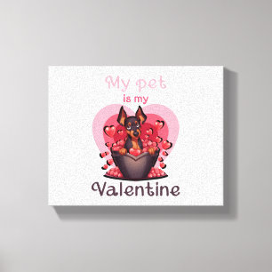 Mijn huisdier is mijn Valentijn, geen 25 Classic T Canvas Afdruk